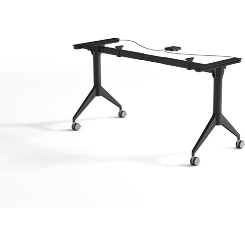 Lorell Training Table Base - Black Folding Base - 2 Legs - 29.50" Height - Assembly Required - Cold-rolled Steel (CRS)