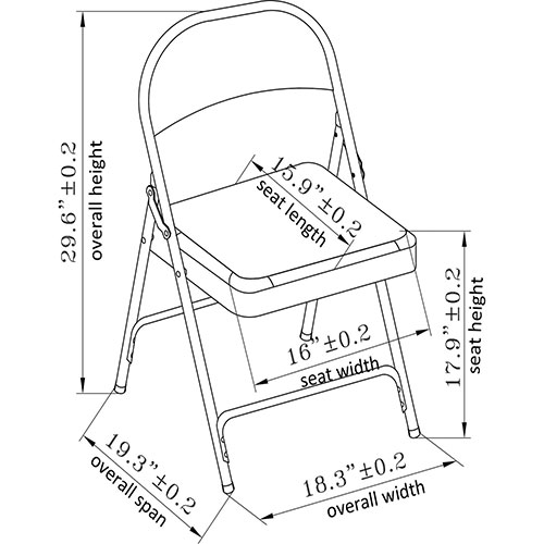Lorell Folding Chairs, Padded Seat, 19-3/8" x 18-1/4" x 29-5/8", Beige