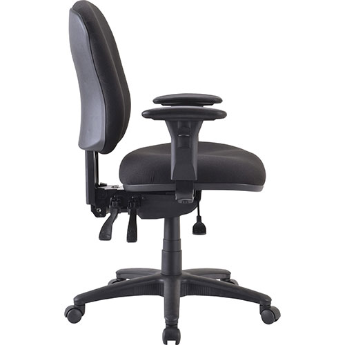 Lorell Mid-back Task Chair, 26-3/4"x26"x39-1/4"-42", Black
