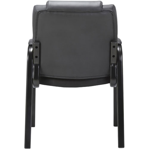 Lorell Bonded Leather High-back Guest Chair, Black, 25.3