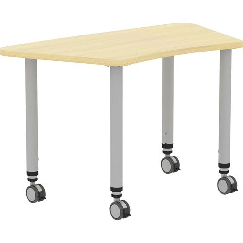 Lorell Height-adjustable Trapezoid Table, Trapezoid Top, 60