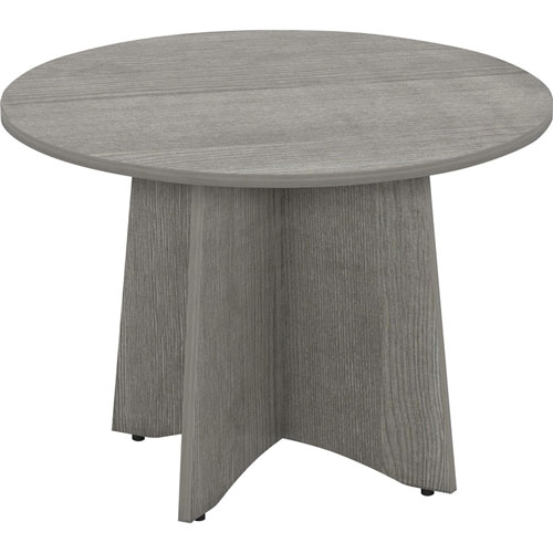 Lorell Weathered Charcoal Round Conference Table, Assembly Required, Weathered Charcoal
