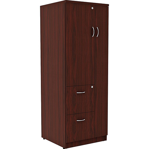 Lorell Tall Storage Cabinet, 23-3/5" x 23-3/5" x 65-3/5", Mahogany