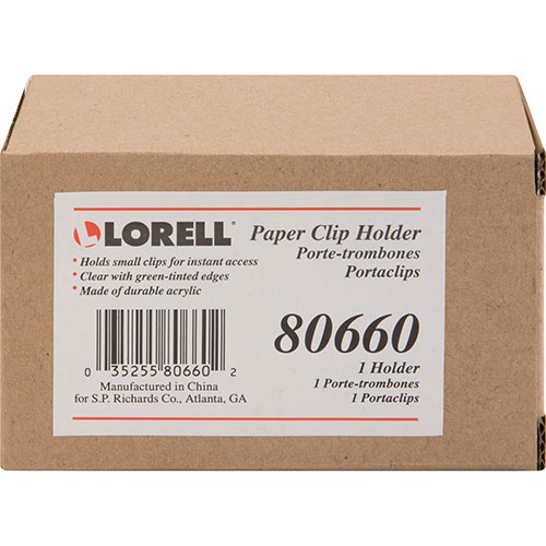Lorell Paper Clip Holder, Green Edge