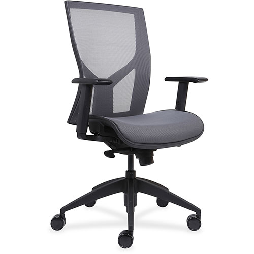 Lorell High-back Chair, Mesh Back & Seat, 26-1/4" x 24-3/4" x 42-3/4", Black