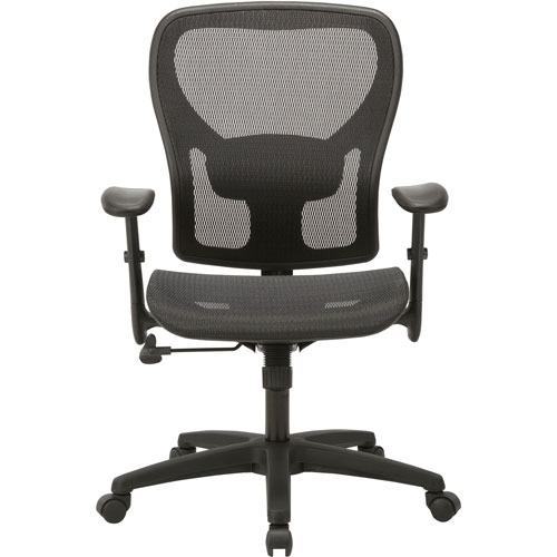 Lorell SOHO Mesh Mid-Back Task Chair, Mesh Seat, Mesh Back, 5-star Base, Black, 27.8