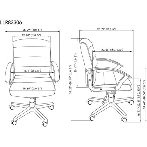 Lorell Task Chair, Fabric, Slope Arms, 26-3/4