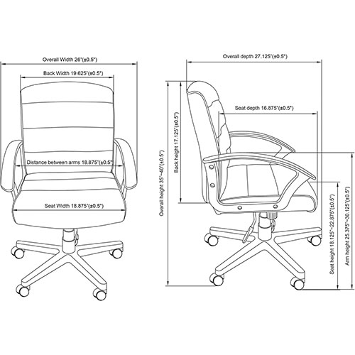 Lorell Task Chair, Fabric, Slope Arms, 26-3/4