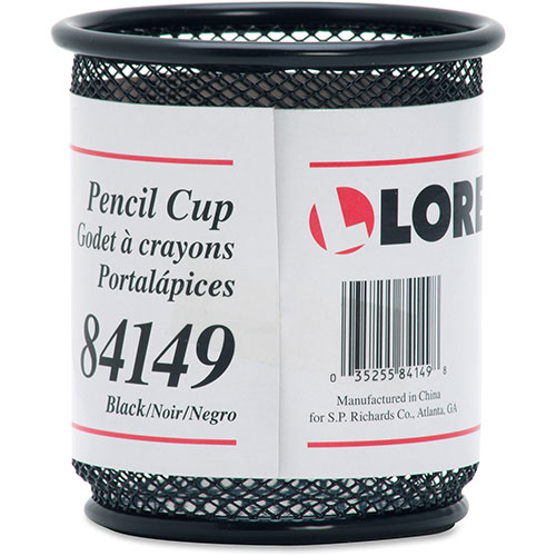 Lorell Pencil Cups, Steel Mesh, 3-1/2