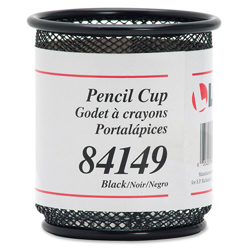 Lorell Pencil Cups, Steel Mesh, 3-1/2