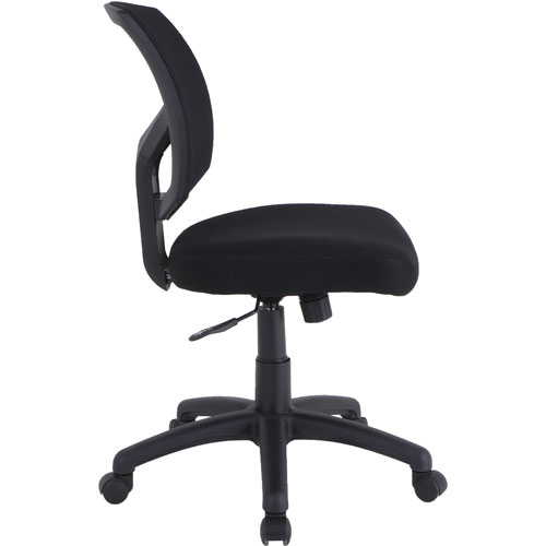 Lorell Mesh Back Task Chair, Fabric Seat, Mesh Back, 5-star Base, Black, 25.1