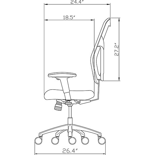 Lorell Executive High-Back Chair, 24-7/8"x23-5/8"x44-1/8", Black