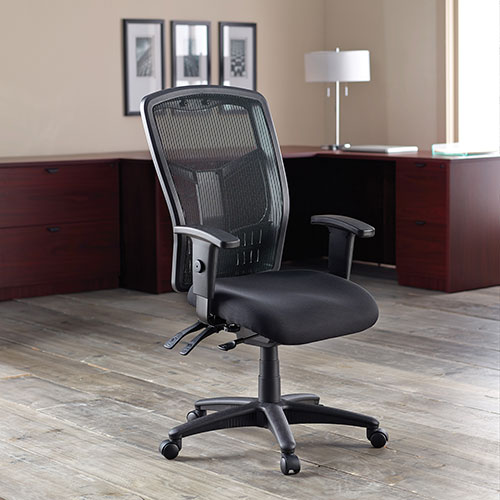 Lorell Executive High-Back Chair, Mesh Fabric, 28-1/2"x28-1/2"x45, BK
