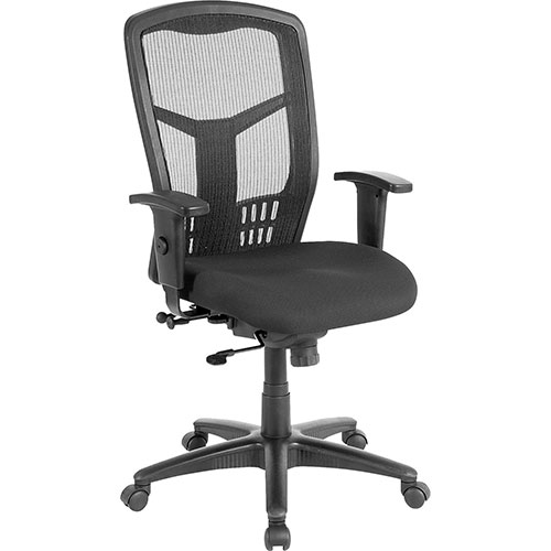 Lorell Exec High-Back Swivel Chair, 28-1/2" x 28-1/2" x 45", Black