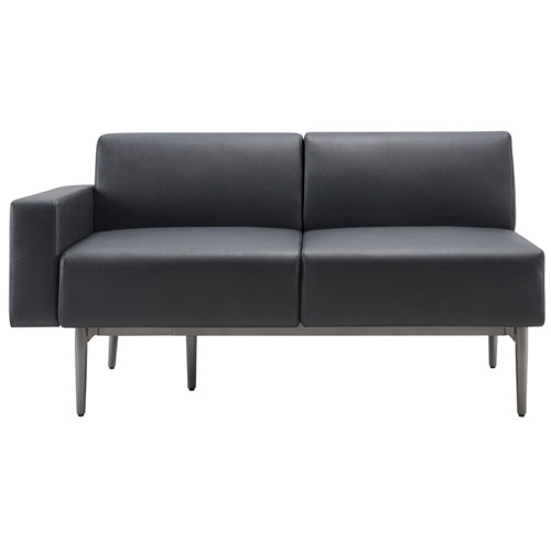 Lorell Contemporary Sofa Seat Cushioned Armrest, Black, Polyurethane, 1 Each