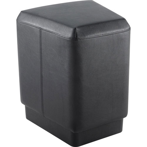 Lorell Contemporary 20" Rectangular Foot Stool, Black Polyurethane Seat, 16.5" Width x 15.8" Depth x 20.5" Height, 1 Each