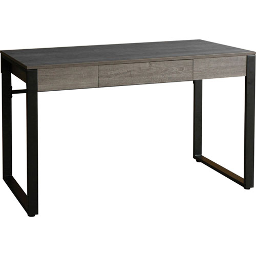 Lorell SOHO Table Desk, 47" x 23.5" x 30", 1, Band Edge, Material: Steel Leg, Laminate Top, Polyvinyl Chloride (PVC) Edge, Steel Base, Finish: Charcoal, Powder Coated Base
