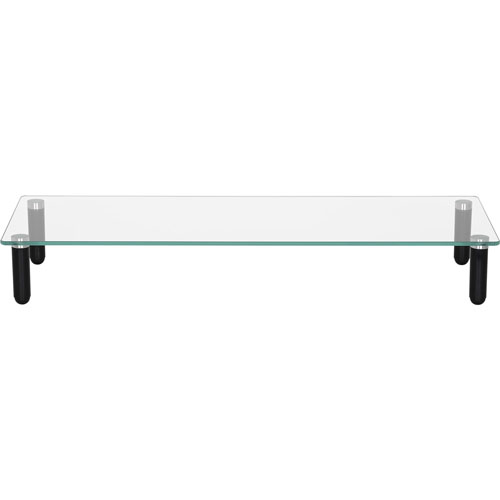 Lorell 4-leg Single Shelf Glass Monitor Stand, 44 lb Load Capacity, 1 x Shelf(ves), 3