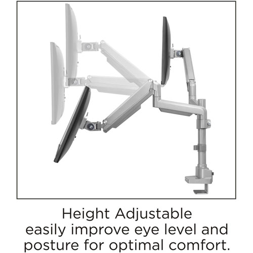 Lorell Mounting Arm for Monitor, Gray, 2 Display(s) Supported, 19.80 lb Load Capacity, 75 x 75, 100 x 100 VESA Standard