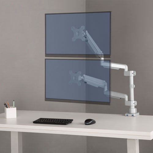 Lorell Mounting Arm for Monitor, Gray, 1 Display(s) Supported, 19.80 lb Load Capacity, 75 x 75, 100 x 100 VESA Standard