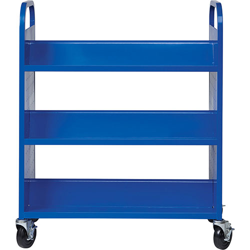 Lorell Book Cart, Double-sided, 6 Shelves, 38