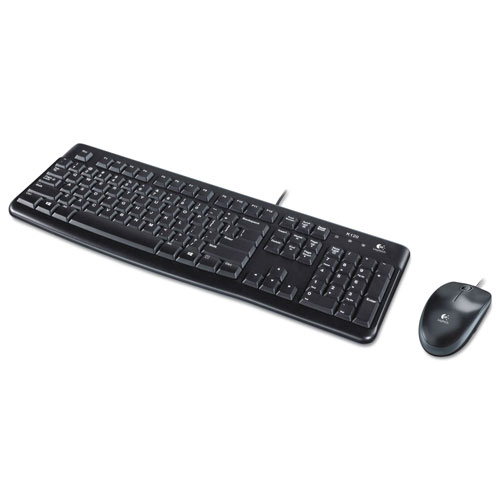 Logitech MK120 Wired Keyboard + Mouse Combo, USB 2.0, Black