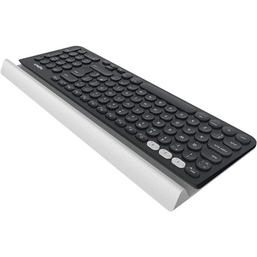 Logitech K780 Multi-Device Wireless Keyboard - Wireless Connectivity - Bluetooth - USB Interface Home, Search, Back, App Switch, Easy-Switch, On/Off Switch Hot Key(s) - English, French - QWERTY Layout - Tablet, Computer - Mac, Android, iOS, PC - White