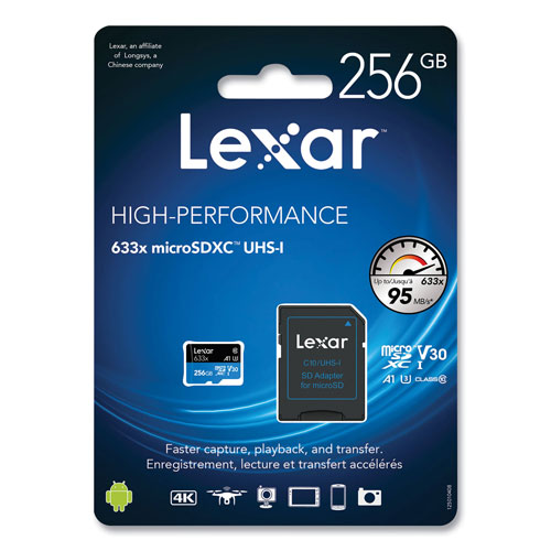 Lexar microSDXC Memory Card, UHS-I U1 Class 10, 256 GB