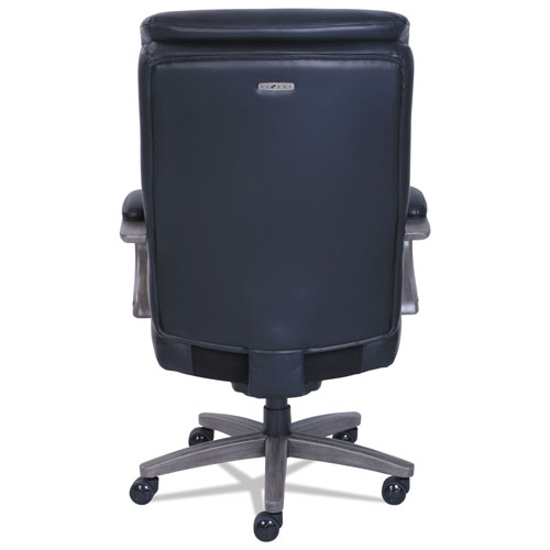 La-Z-Boy Woodbury Big and Tall Executive Chair, Supports up to 400 lbs., Black Seat/Black Back, Weathered Gray Base
