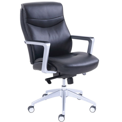 La-Z-Boy Chair, Bonded Leather, 27-1/4"Wx29"Lx43"H, Black
