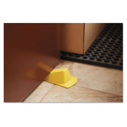 Master Caster Giant Foot Doorstop, No-Slip Rubber Wedge, 3.5w x 6.75d x 2h, Safety Yellow