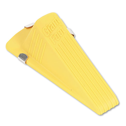 Master Caster Giant Foot Magnetic Doorstop, No-Slip Rubber Wedge, 3.5w x 6.75d x 2h, Yellow