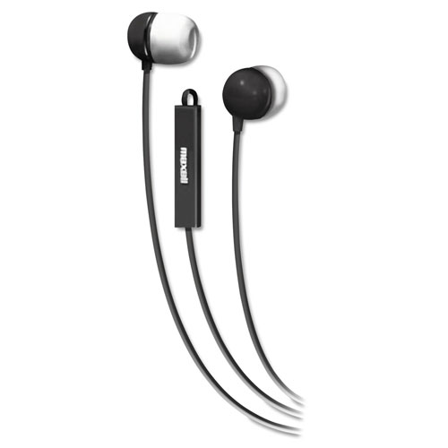 Maxell In-Ear Buds with Built-in Microphone, Black