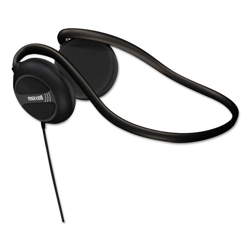 Maxell NB201 Stereo Neckband Headphones, Black, 49.5