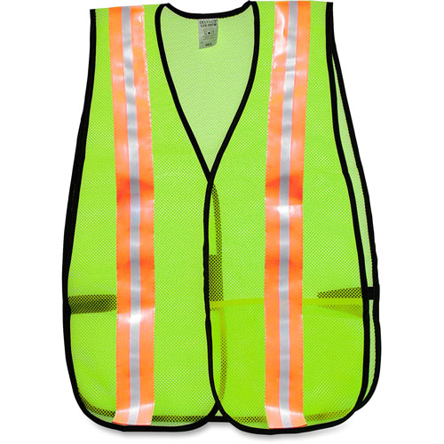 MCR Safety General Purpose Vest, Mesh, Reflective Tape, Orange/SR