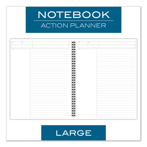 Cambridge Wirebound Guided Business Notebook, Action Planner, Dark Gray, 11 x 8.5, 80 Sheets