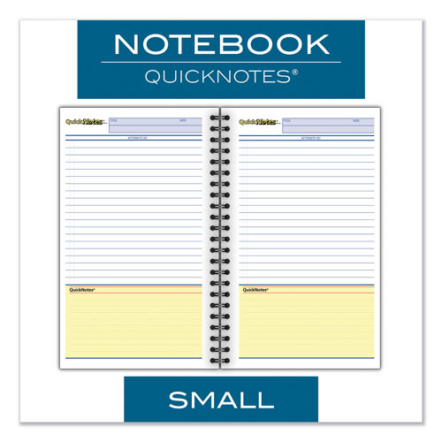 Cambridge Wirebound Guided Business Notebook, QuickNotes, Dark Gray Cover, 8 x 5, 80 Sheets