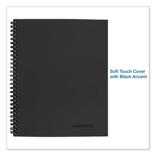Cambridge Wirebound Business Notebook, Wide/Legal Rule, Black Cover, 9.5 x 6.68, 80 Sheets