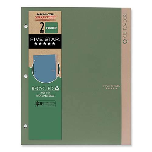 Five Star® Recycled Plastic Two-Pocket Folder, 11