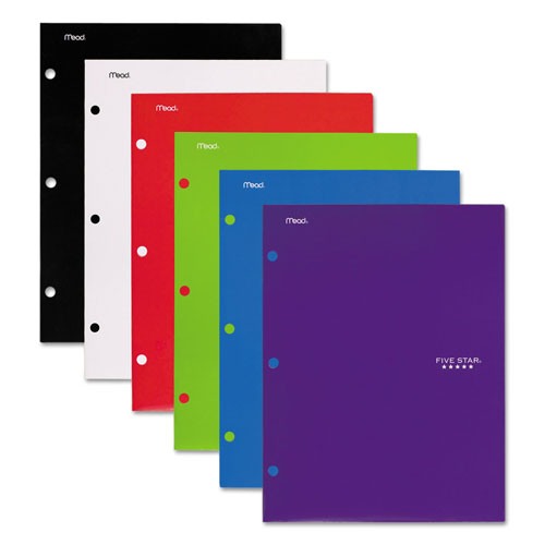 Mead Four-Pocket Portfolio, 8 1/2 x 11, Assorted Colors, Traditional Design, 4/Pack