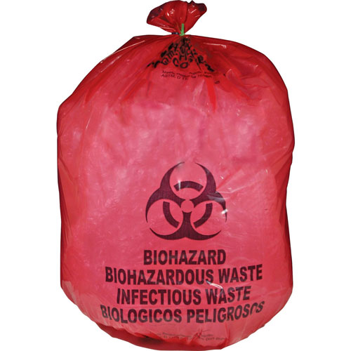 Unimed-Midwest Biohazard Waste Bag, 20-25 Gallon, 31" x 41", 50/BX, Red