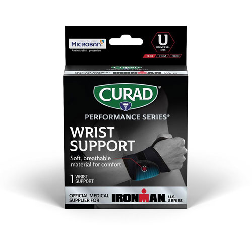 Curad Universal Wraparound Wrist Supports, Black, Neoprene