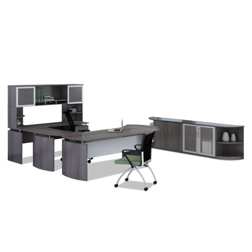 Safco Medina Series Laminate Curved Desk Top, 72w x 36d x 29.5h, Gray Steel