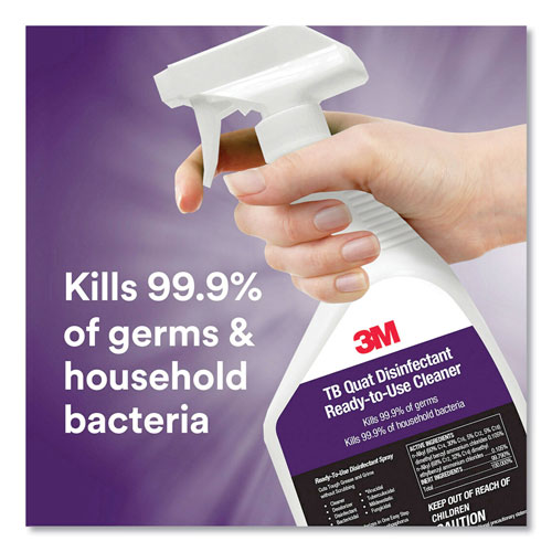 3M TB Quat Disinfectant Ready-to-Use Cleaner, Lemon Scent, 1 qt Bottle