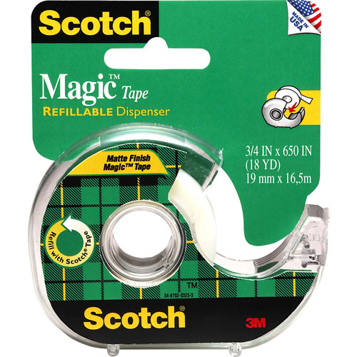 Scotch™ Magic Tape w/Refillable Dispenser, 3/4" x 650", Clear