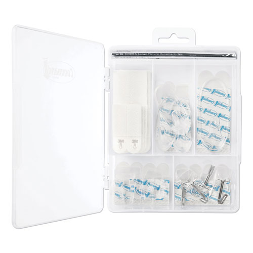 Command® Clear Hooks and Strips, Plastic, Asst, 16 Picture Strips/15 Hooks/22 Strips/PK