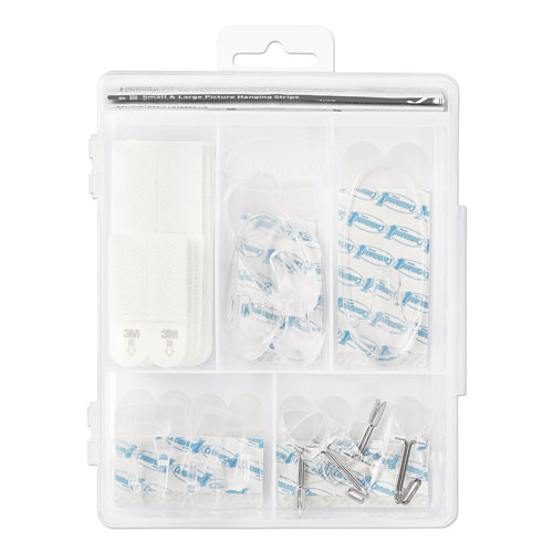 Command® Clear Hooks and Strips, Plastic, Asst, 16 Picture Strips/15 Hooks/22 Strips/PK