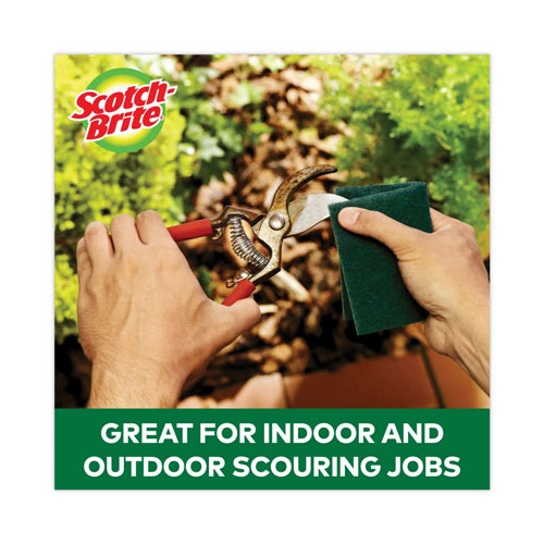Scotch Brite® Heavy-Duty Scouring Pad, 3.8 x 6, Green, 5/Carton