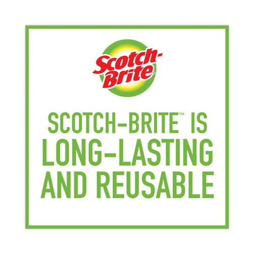 Scotch Brite® Heavy-Duty Scouring Pad, 3.8 x 6, Green, 5/Carton