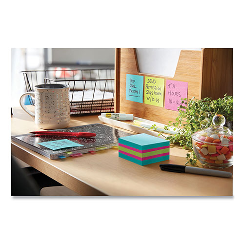 Post-it® Notes Cube, 3 x 3, Bright Blue, Bright Green, Bright Pink, 360 Sheets/Cube, 3 Cubes/Pack